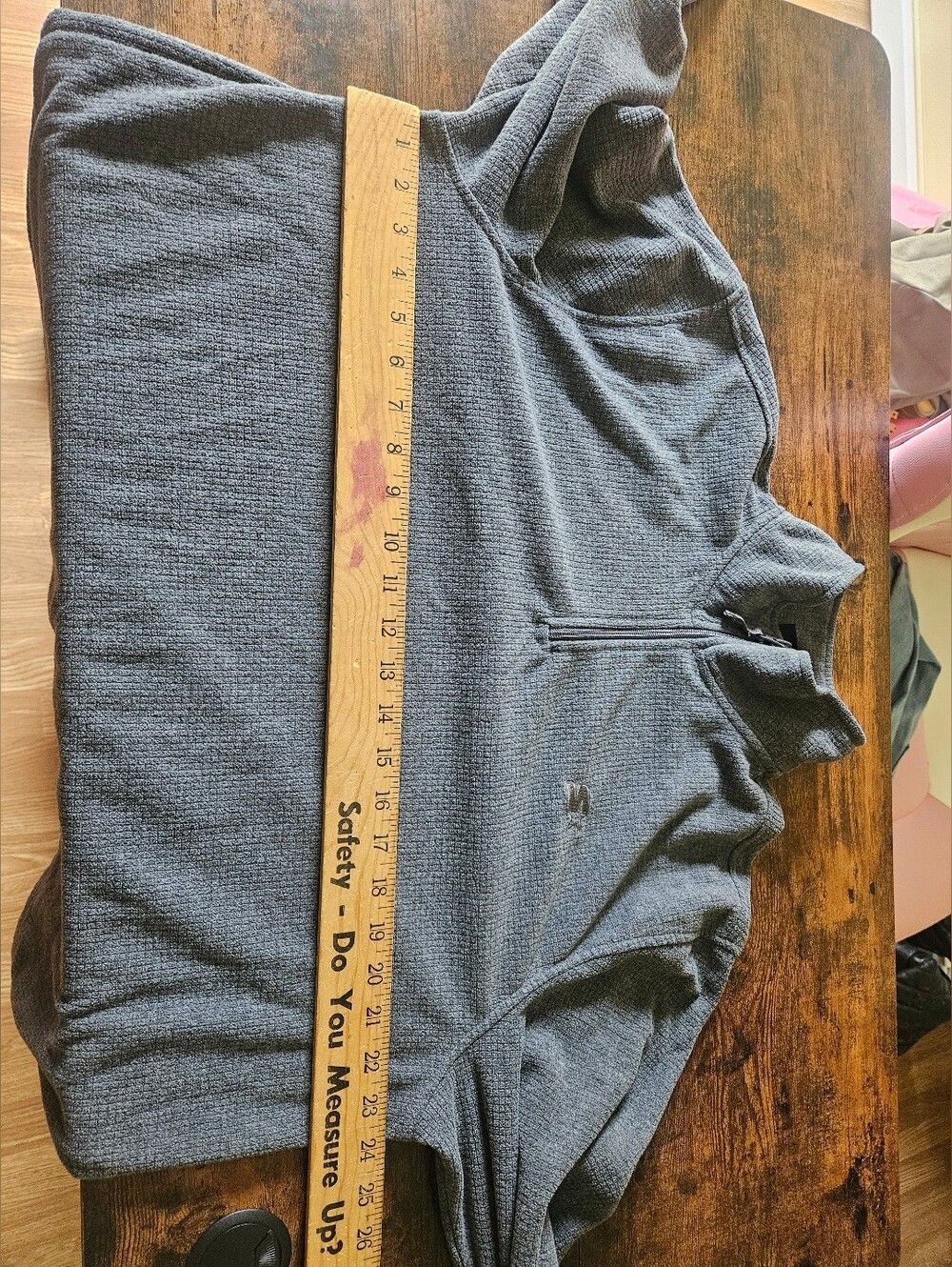 Starter Men's Zip-Front Thermal Pullover - Gray Size Large - Picture 5 of 5